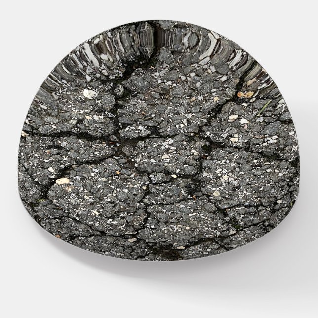 Black Asphalt Street Paving Cement Paperweight (Angled)