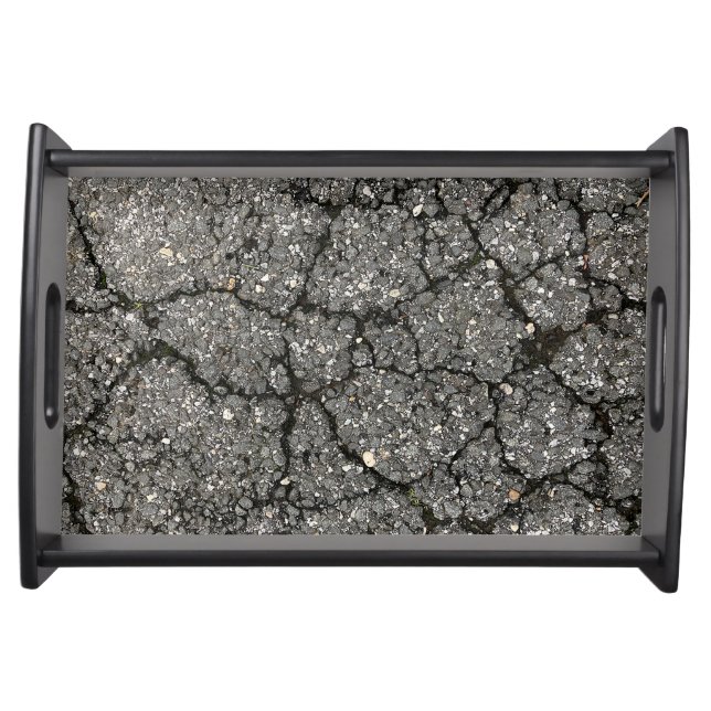 Black Asphalt Street Paving Cement Serving Tray (Front)