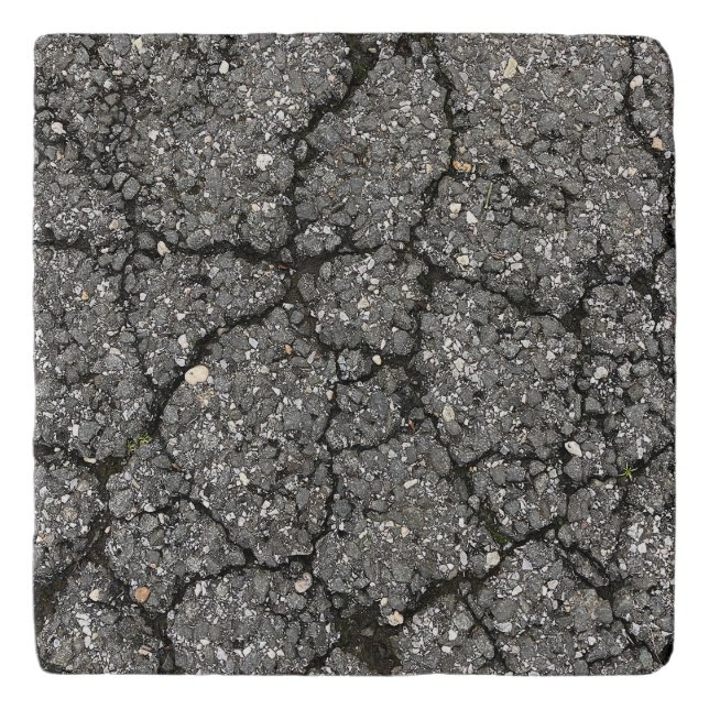 Black Asphalt Street Paving Cement Trivet (Front)