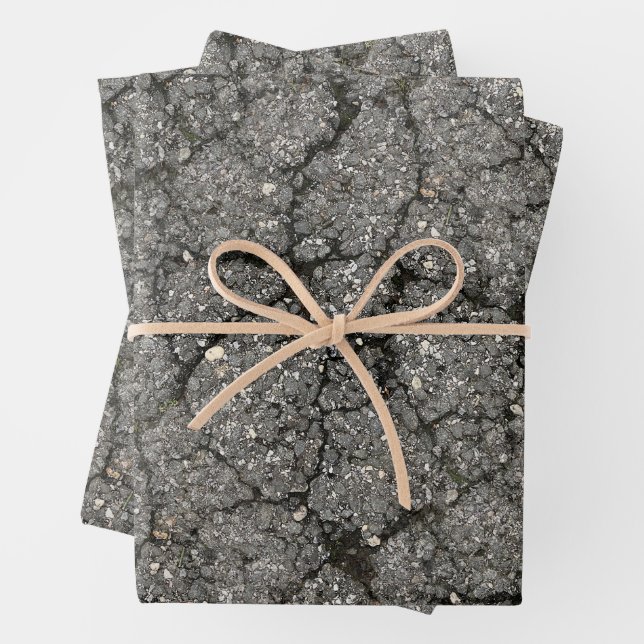 Black Asphalt Street Paving Cement Wrapping Paper Sheets (In situ)