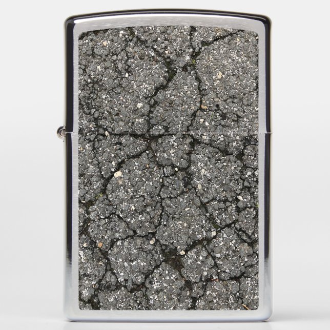 Black Asphalt Street Paving Cement Zippo Lighter (Front)