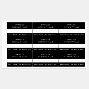 Black Asset Labels   Custom Corporate Property 