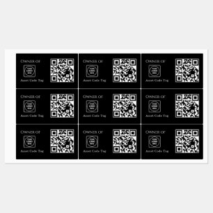 Black Asset QR   Custom Property Business Tracking Labels