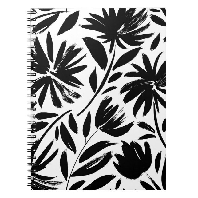 Black aster: vintage chrysanthemum pattern notebook (Front)