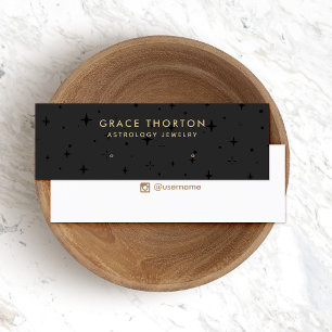 Black Astrology Stars Stud Earring Display Card