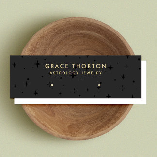 Black Astrology Stars Stud Earring Display Card