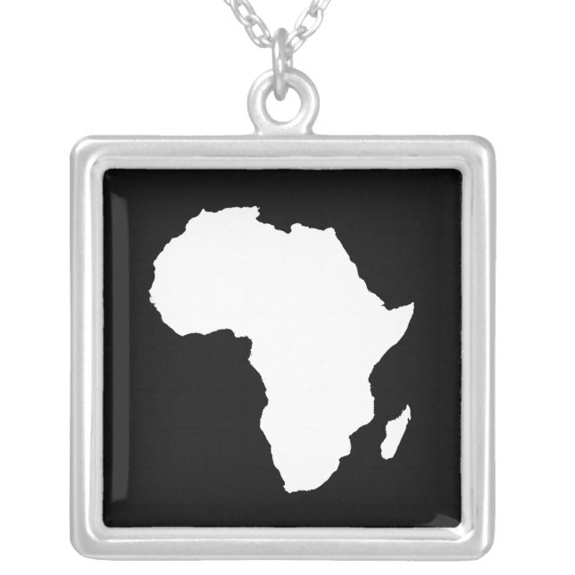 Black Audacious Africa Silver Plated Necklace (Front)