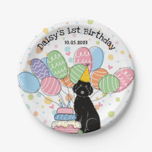Black Aussiedoodle Birthday Party Paper Plates