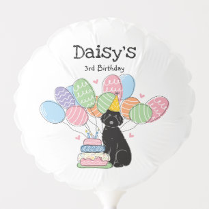 Black Aussiedoodle Dog Birthday Party Balloon