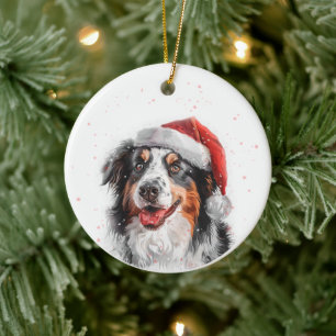Black Australian Dog Christmas Personalized Ceramic Ornament
