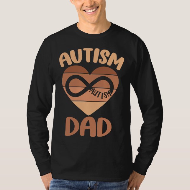 Black Autism Dad Autistic Son Kids Neurodiversity  T-Shirt (Front)