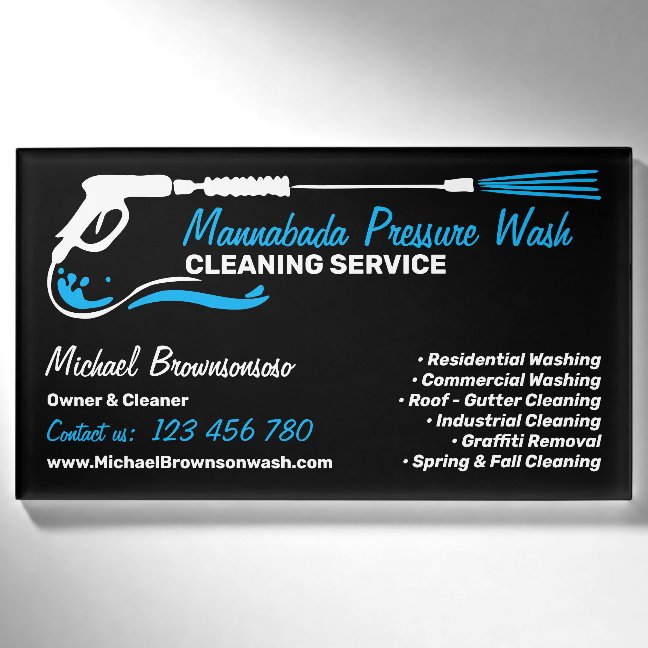 Black Auto Detail Pressure Power Washing CLEANING Name Tag