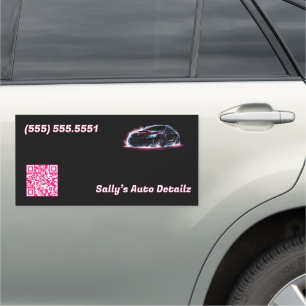 Black Auto Detailer Business Car Magnet