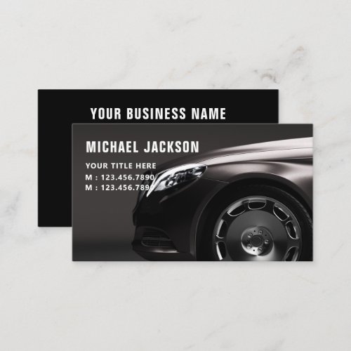 Black Auto Detailing Auto Repair Black  Business Card