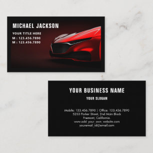 Black Auto Detailing, Auto Repair Black & red Business Card