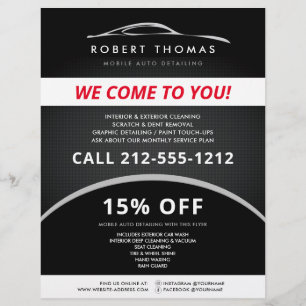 Black Auto Detailing, Auto Repair, Car Wash Flyer