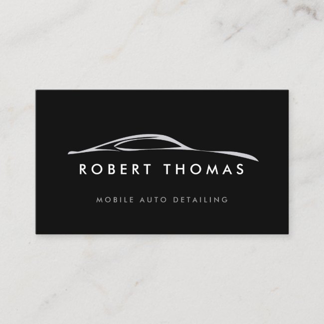 Black Auto Detailing Auto Repair Logo Business Card