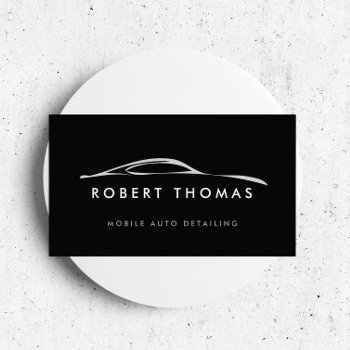 Black Auto Detailing  Auto Repair Logo Business Card by 1201am at Zazzle