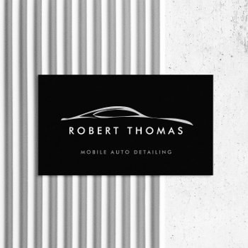 Black Auto Detailing  Auto Repair Logo Business Card by 1201am at Zazzle