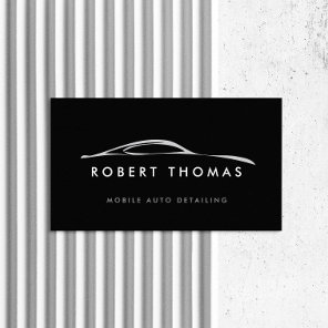 Black Auto Detailing, Auto Repair Logo Business Card