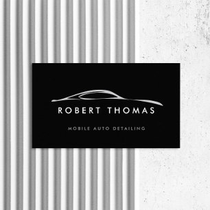 Black Auto Detailing, Auto Repair Logo Business Card