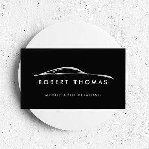Black Auto Detailing, Auto Repair Logo Business Card