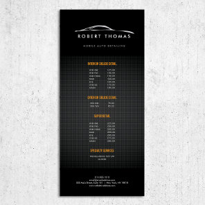 BLACK AUTO DETAILING, AUTO REPAIR RACK CARD