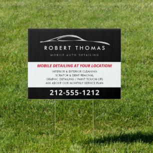 Black Auto Detailing, Auto Repair Sign