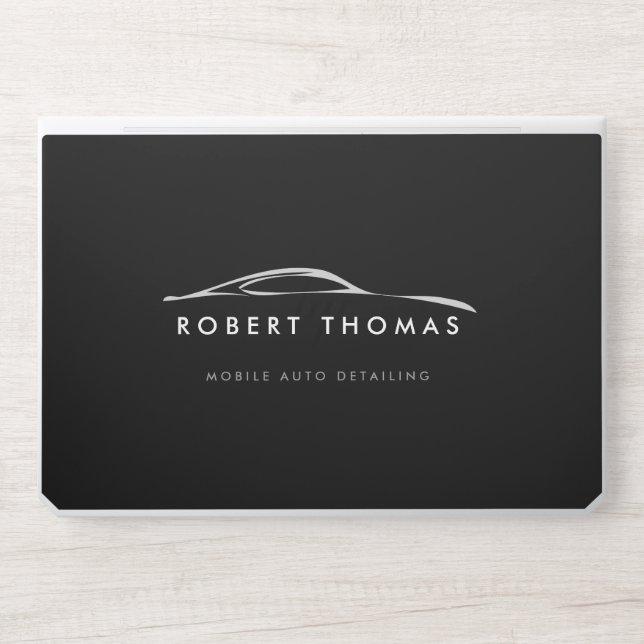 Black Auto Repair, Auto Detailing Logo HP Laptop Skin (Front)