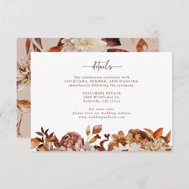 Black Autumn Details Enclosure Card (Front/Back)
