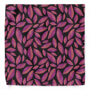 Black Autumn Leaves Dog Bandana