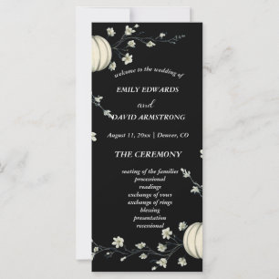 Black Autumn Pumpkin Wedding Program