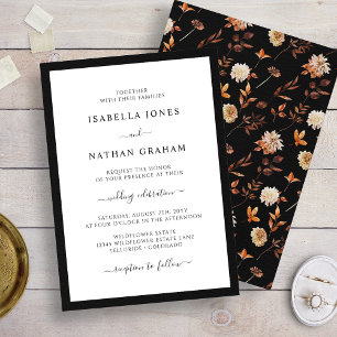 Black Autumn Wedding Invitation