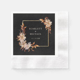 Black Autumn Wedding Napkins
