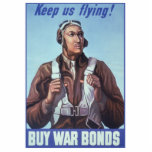 Black Aviators: U.S. WW2 Military Fighting Service Cutout<br><div class="desc">The Black pilots of the 332nd Fighter Group were pioneers who defied racial barriers and proved their valor in the skies of World War II. Hailing from diverse backgrounds, these courageous men joined the fight for freedom and equality, leaving an enduring legacy that continues to inspire generations. - One such...</div>
