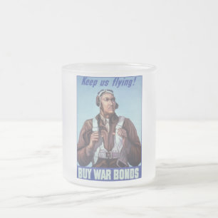 Black Aviators: U.S. WW2 Military Fighting Service Frosted Glass Coffee Mug