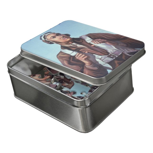 Black Aviators: U.S. WW2 Military Fighting Service Jigsaw Puzzle (Lid Open)