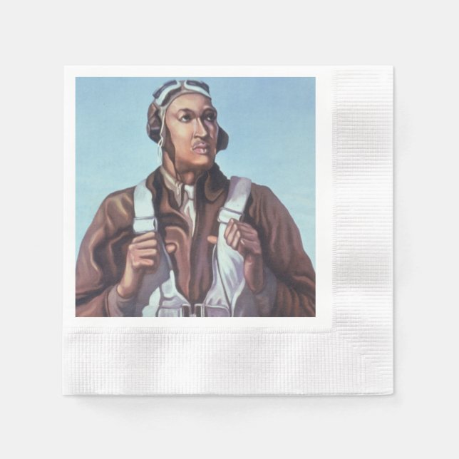 Black Aviators: U.S. WW2 Military Fighting Service Napkins (Front)