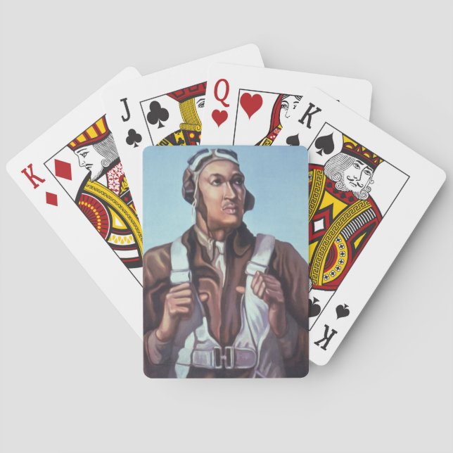 Black Aviators: U.S. WW2 Military Fighting Service Poker Cards (Back)