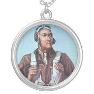 Black Aviators: U.S. WW2 Military Fighting Service Silver Plated Necklace