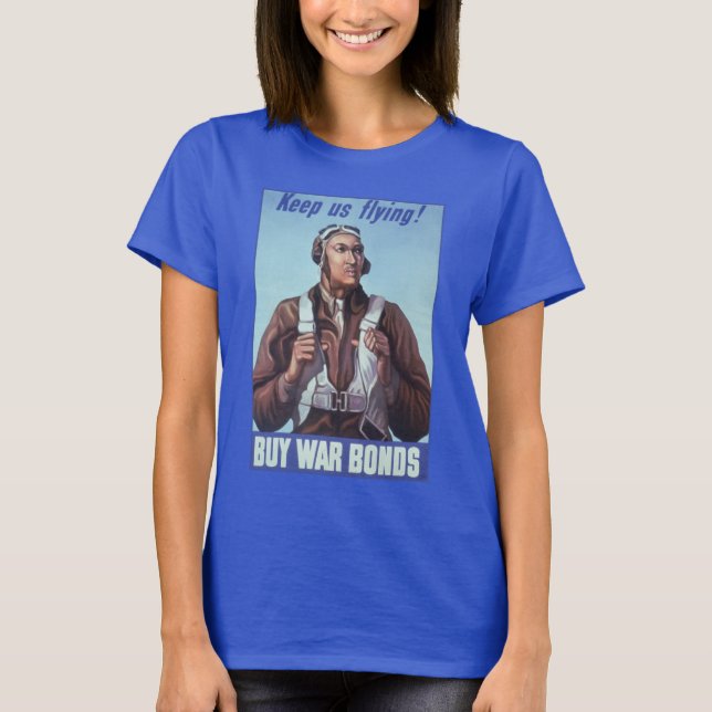 Black Aviators: U.S. WW2 Military Fighting Service T-Shirt (Front)