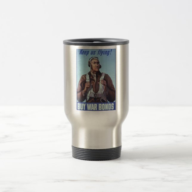 Black Aviators: U.S. WW2 Military Fighting Service Travel Mug (Center)