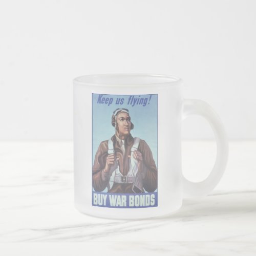Black Aviators US Military Fighter Pilots Frosted Glass Coffee Mug