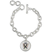 Black Awareness Ribbon Angel Charm Bracelet (Product)