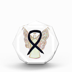 Black Awareness Ribbon Angel Paperweight Award