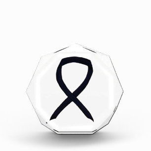 Black Awareness Ribbon Art Paperweight Award
