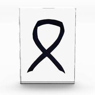 Black Awareness Ribbon Art Paperweight Award 