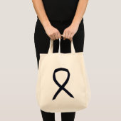 Black Awareness Ribbon Custom Art Tote Bag (Front (Product))