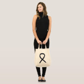 Black Awareness Ribbon Custom Art Tote Bag (Front (Model))