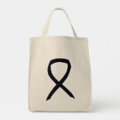 Black Awareness Ribbon Custom Art Tote Bag (Back)
